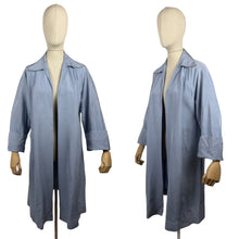 Load image into Gallery viewer, Original 1950&#39;s Ice Blue Grosgrain Edge to Edge Coat - Bust 36 38 40
