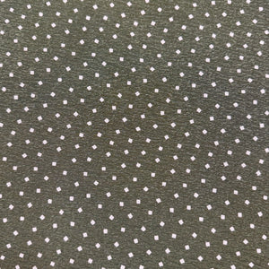 Original 1950's Dress Length of Sage Green Rayon with Off-White Polka Dot Squares Dressmaking Fabric - 35" x 176"