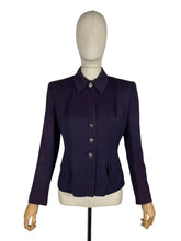 Load image into Gallery viewer, Wounded but Wearable Original 1940's Purple Wool Single Breasted Jacket - Bust 36
