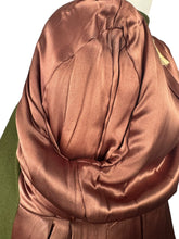 Load image into Gallery viewer, Original 1940's Olive Green Herringbone Wool Long Line Belted Jacket and Skirt Suit with Faux Fur Trim - Short Coat - Bust 36 38
