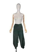 Load image into Gallery viewer, Original 1930's Kenilworth Sports-Togs Forest Greet Corduroy Ski or Skating Trousers with Side Buttons - Waist 30 32
