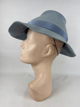 Load image into Gallery viewer, Original 1930's 1940's Pale Blue Felt Fedora with Grosgrain Trim
