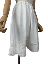 Load image into Gallery viewer, Antique Edwardian Fine Cotton Lawn Bloomers with Pin Tucks, Embroidery and Lace Work *
