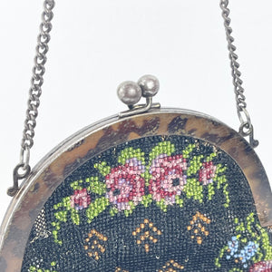 Stunning Edwardian Era Beaded Evening Purse with Floral Design - Fabulous Bag
