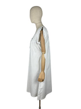 Load image into Gallery viewer, Antique Edwardian Crisp White Cotton Shift with Broderie Anglaise and White Ribbon Trim
