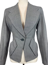 Load image into Gallery viewer, Original 1940's or 1950's Connei Model Jacket in Grey Wool with Single Button Closure - Bust 34 36
