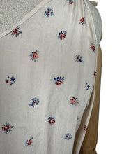 Load image into Gallery viewer, Original 1930’s Pure Silk Nightdress with Teeny Pink and Blue Floral Rose Print - Bust 34
