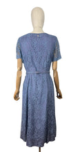 Load image into Gallery viewer, Original 1950's Lavender Blue Lace Dress, Bolero and Jacket Set by Mynette - Bust 38
