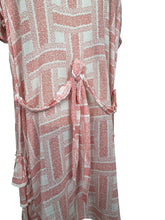 Load image into Gallery viewer, Original 1920's Volup Fine Cotton Lawn Two Tone Pink Floral Day Dress with Ruffles - Bust 46 *

