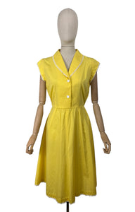 1950's Reproduction Yellow and White Cotton Summer Dress - Bust 38 39 *
