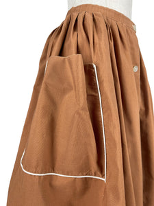 Original 1940's 1950's Brown Cotton Skirt by GOR-RAY - Waist 26 27