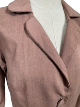 Load image into Gallery viewer, Original 1950’s Stylish Warm Brown Slub Linen Day Dress - Bust 36 *
