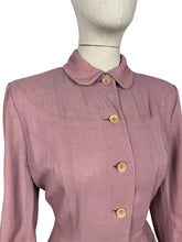 Load image into Gallery viewer, Original 1940&#39;s Pretty Pink Lightweight Wool Single Breasted Jacket - Bust 36 38
