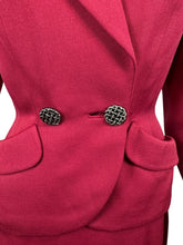 Load image into Gallery viewer, Original 1940’s Richard’s Shops Burgundy Red Wool Suit - Bust 36
