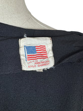 Load image into Gallery viewer, Original 1940's Classic Black Crepe Belted Day Dress with Beaded Pocket Detail - Bust 35 36
