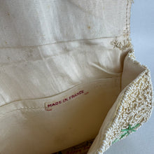 Load image into Gallery viewer, Original 1930's French Evening Bag in White and Green Glass Beads - Charming Purse
