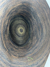 Load image into Gallery viewer, Original Late 1930's Brown and Bronze Straw Hat with Green Grosgrain Trim *
