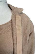Load image into Gallery viewer, Original 1950's Mink Brown Barbara Carol New York Three Piece Dress, Cardigan and Belt Knit Set - Bust 36 38 *
