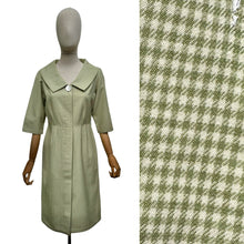 Load image into Gallery viewer, Original 1960's Eric Hill of London Green and Cream Check Wool Dress - Bust 38 *
