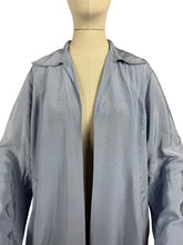 Load image into Gallery viewer, Original 1950&#39;s Ice Blue Grosgrain Edge to Edge Coat - Bust 36 38 40
