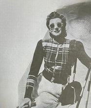 Load image into Gallery viewer, Late 1930&#39;s Reproduction Hand Knitted Long Sleeved Ski Jacket in Cranberry Red, Mustard Yellow, Bottle Green and Chocolate Brown Pure Wool  - Bust 36 37
