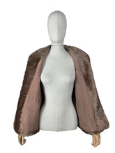 Load image into Gallery viewer, Original 1940&#39;s Faux Fur Brown Teddy Bear Edge to Edge Jacket - Bust 38
