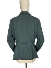 Load image into Gallery viewer, Original 1950's Women's Royal Voluntary Service Green Wool Jacket with Cherry Red Lining - Bust 38 *
