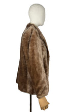 Load image into Gallery viewer, Original 1940&#39;s Faux Fur Brown Teddy Bear Edge to Edge Jacket - Bust 38
