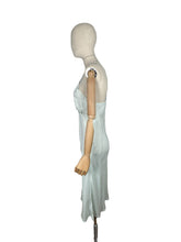 Load image into Gallery viewer, Original 1940’s CC41 Ice Blue Rayon Embroidered Slip by Prattis - Bust 34 36 *
