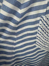 Load image into Gallery viewer, Original 1950's Blue and White Cotton Day Dress with Pockets and Ric Rac Trim - Bust 36 *
