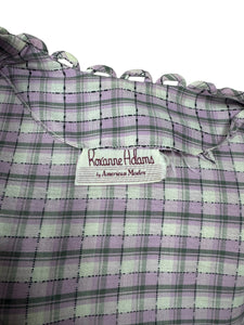 Original 1950's Lilac, Black, White and Grey Belted Check Dress by Roxanne Adams - Bust 38