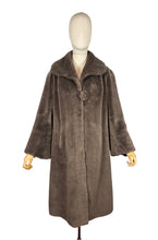 Load image into Gallery viewer, Original 1940's 1950's Faux Fur Coat with Large Single Button Fastening By John Fox
