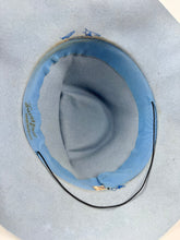 Load image into Gallery viewer, Original 1930's 1940's Pale Blue Felt Fedora with Grosgrain Trim

