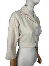 Load image into Gallery viewer, Original 1950&#39;s Oatmeal Wool Cropped Jacket by Richard Shop - Bust 32 34

