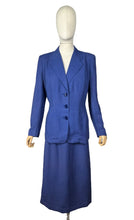 Load image into Gallery viewer, Original 1940&#39;s Hyacinth Blue Fine Linen Skirt Suit by Sacony Palm Beach - Bust 38 40
