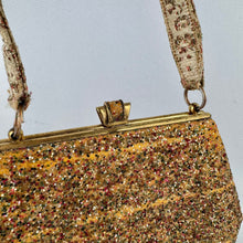 Load image into Gallery viewer, Original 1950&#39;s Gold Glitter Vintage Handbag by Waldybag
