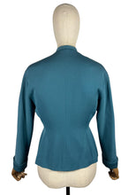 Load image into Gallery viewer, Original Late 1940's Teal Wool Single Breasted Jacket by Aubrey Segal - Bust 36
