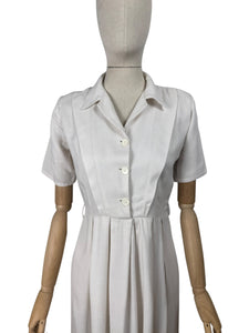 Original 1940's Ivory Crepe Day Dress - Perfect Summer Dress - Bust 36 *