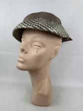 Load image into Gallery viewer, Original 1950's Grey Lacquered Raffia Hat with Grosgrain Bow Trim by Jacoll *
