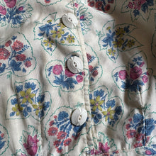 Load image into Gallery viewer, Original 1940&#39;s 1950&#39;s Cotton Belted Day Dress with Floral Print in Blue, Pink, Green and Yellow - Bust 38
