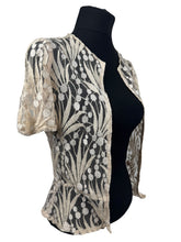 Load image into Gallery viewer, Original 1940's Fine Mesh Edge to Edge Blouse with Foliate Detail - Bust 30 32
