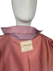 Original 1940's Pretty Pink Lightweight Wool Single Breasted Jacket - Bust 36 38
