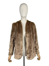 Load image into Gallery viewer, Original 1940&#39;s Faux Fur Brown Teddy Bear Edge to Edge Jacket - Bust 34 36
