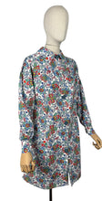 Load image into Gallery viewer, Original 1930&#39;s Crisp White Cotton Smock with Vibrant Floral Print in Blue, Green, Red and Yellow - Bust 34 36 38
