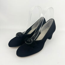 Load image into Gallery viewer, Original 1950&#39;s Black Suede Red Cross Court Shoes - Deadstock - Narrow UK 4 *
