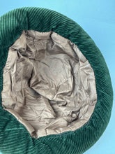 Load image into Gallery viewer, Original 1930's Dark Green Corduroy Skull Cap with Padded Brim *
