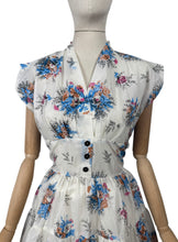 Load image into Gallery viewer, Original 1950's Sheer Nylon Sleeveless Day Dress in White, Pink, Blue, Brown and Black - Bust 36
