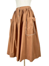 Load image into Gallery viewer, Original 1940&#39;s 1950&#39;s Brown Cotton Skirt by GOR-RAY - Waist 26 27
