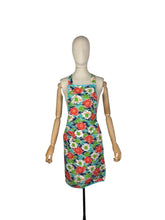 Load image into Gallery viewer, Original 1940's Hawkins of Preston CC41 Apron - Green, Blue, Orange and Turquoise Abstract Print - Bust 34 36
