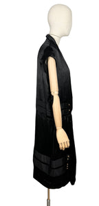 Original 1920’s Black Silk Dress with Fabulous Gold Lame Slip - Bust 32 *